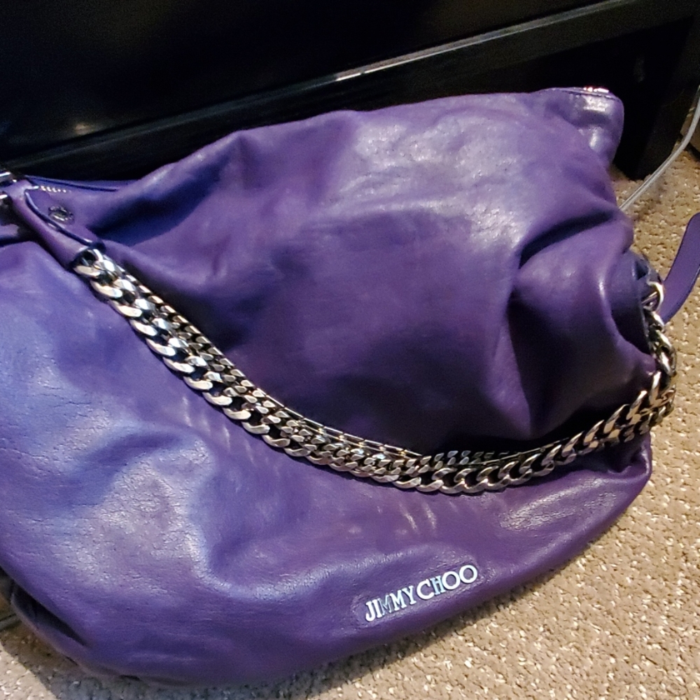 Jimmy Choo  purple slouch  purse